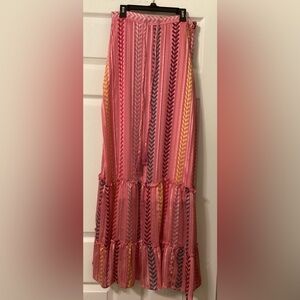 Pink Striped Maxi Skirt *NWOT*